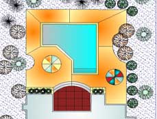 pool design using auto cad to show theme